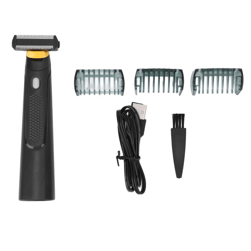 Unisex Electric Trimmer T Shaped Washable Cutter Head 3 Guide Combs Hair Removal Shaver