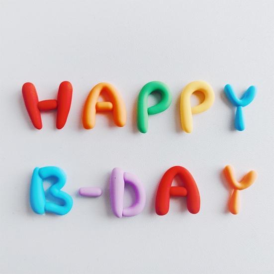 10Pcs/Set Colorful Birthday Happy Letter Decor Soft Rubber Cake Decoration Candy Color Cake Topper Children Party Supplies