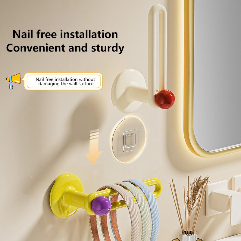 Hair Hoop Storage Rack Wall Mounted Jewelry Organizer Hair Tie Hair Clip Hairband Display Hair Accessories Rack Non Punching