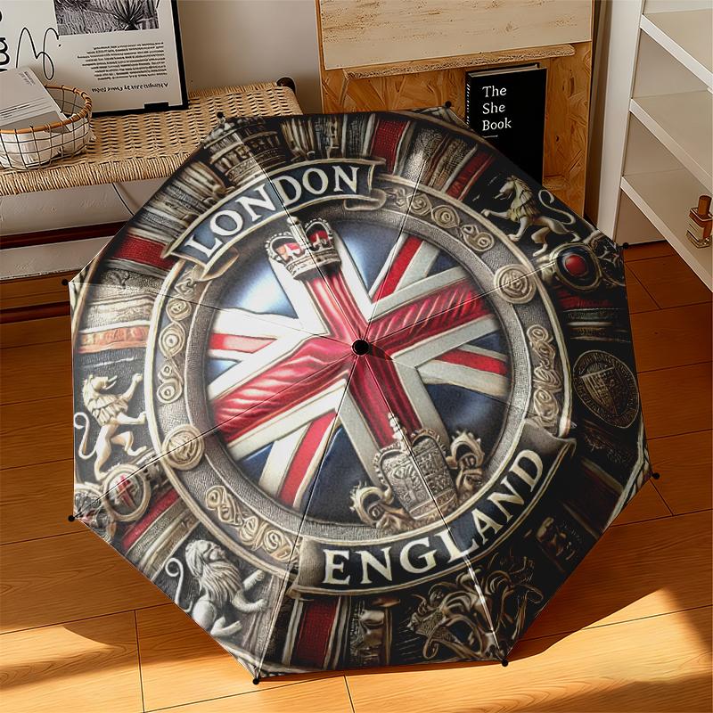 1 pz Impero Britannico Londra Inghilterra Ombrello Portatile Pieghevole Struttura a Ossa Forate Telaio in Ferro Ombrello da Esterno per la Casa