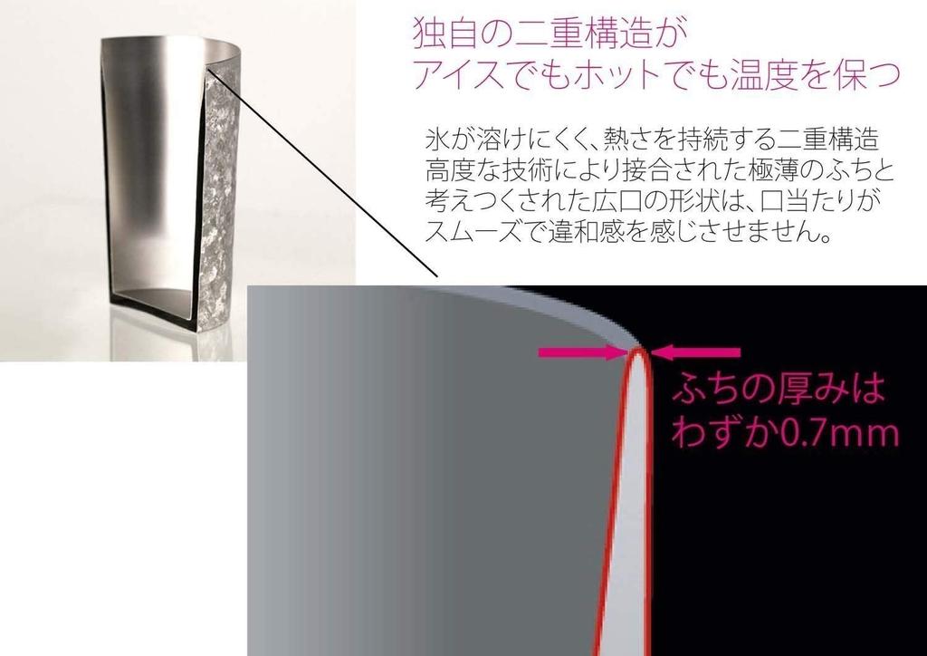 HORIE Titanium double tumbler made in Niigata wide blue x pink set T13KM300WDSET Tsubame, prefecture, kiln-made, mouth, 290cc, Yui, 2-color