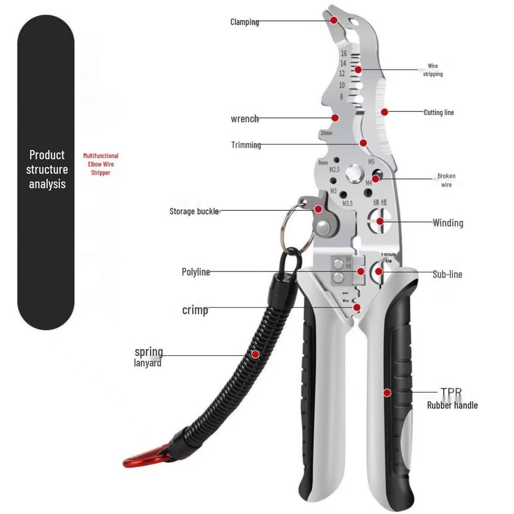 Eagle Beak Electrician's Multifunctional Wire Stripping & Crimping Pliers