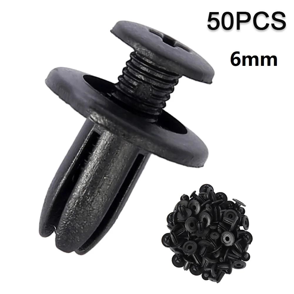 

50 шт. Автомобильный крепежный зажим 6 мм 8 мм 9 мм Автомобильный фиксатор Комплект зажимов для обшивки двери Пластиковый крепежный винт заклепочные зажимы автомобильные аксессуары