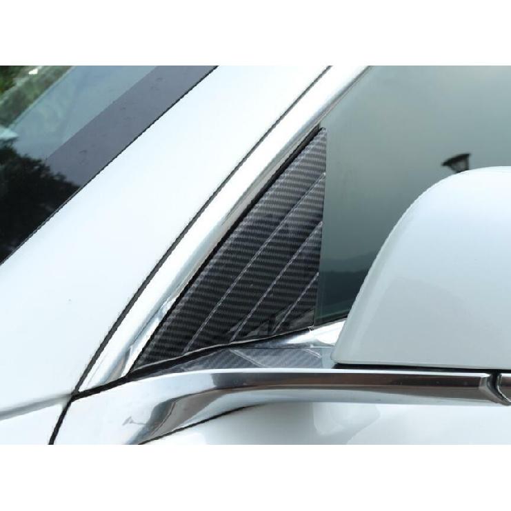 For Tesla Model 3 2017-2023 Carbon Fiber A Pillar Front Triangle Cover Trim 2pcs