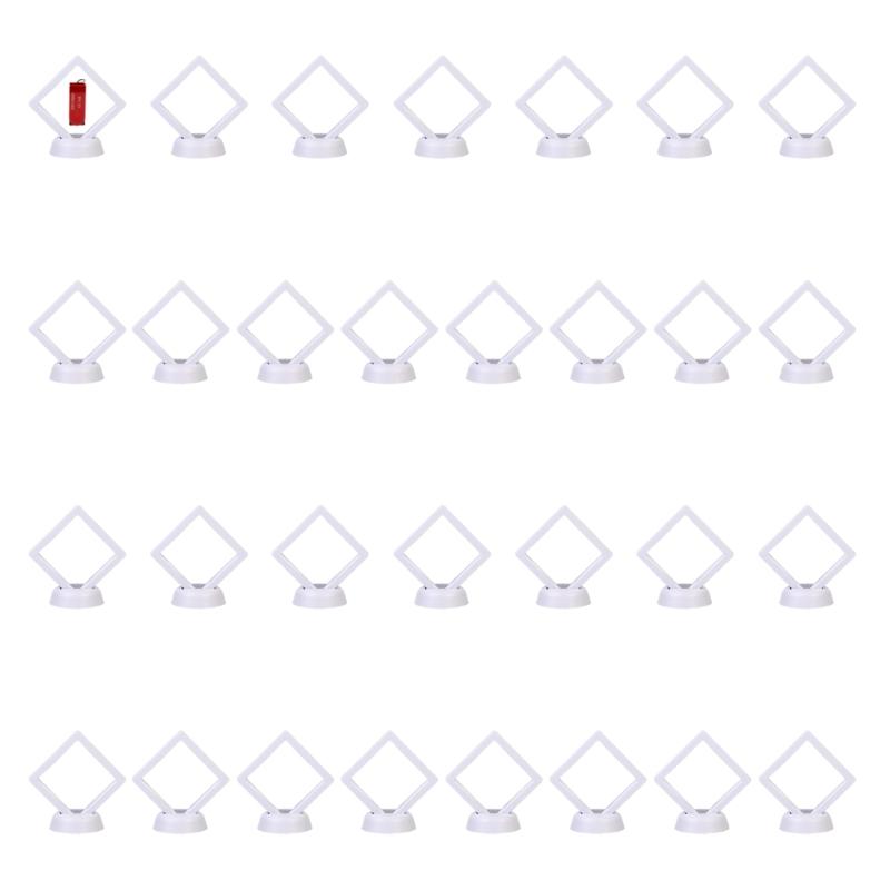 

30pcs Jewelry Box Clear View Cover and PU Acrylic Material for Organized Earring Necklace Storage белый
