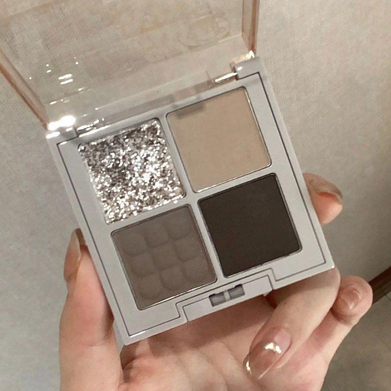 4-color Eyeshadow Palette Pearlescent Matte Eyeshadow Long Lasting Burst Flash Eyeshadow To Create A Smoky Makeup Look