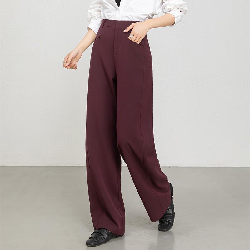 Fanzhen Women's High-Waist Draped Wide-Leg Trousers