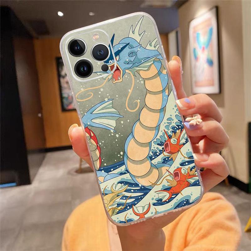 Phone Case For iphone 17 Air 17 Pro Max 16 15 14 13 Pro Max 15 16 Pro 15Plus Wave Art Japanese Green Illust