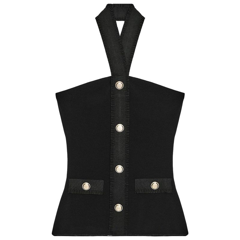 Zaprha 2025 Autumn New American Sexy off-Shoulder Slim fit Shaping Elastic Neck Collar Top 5584130