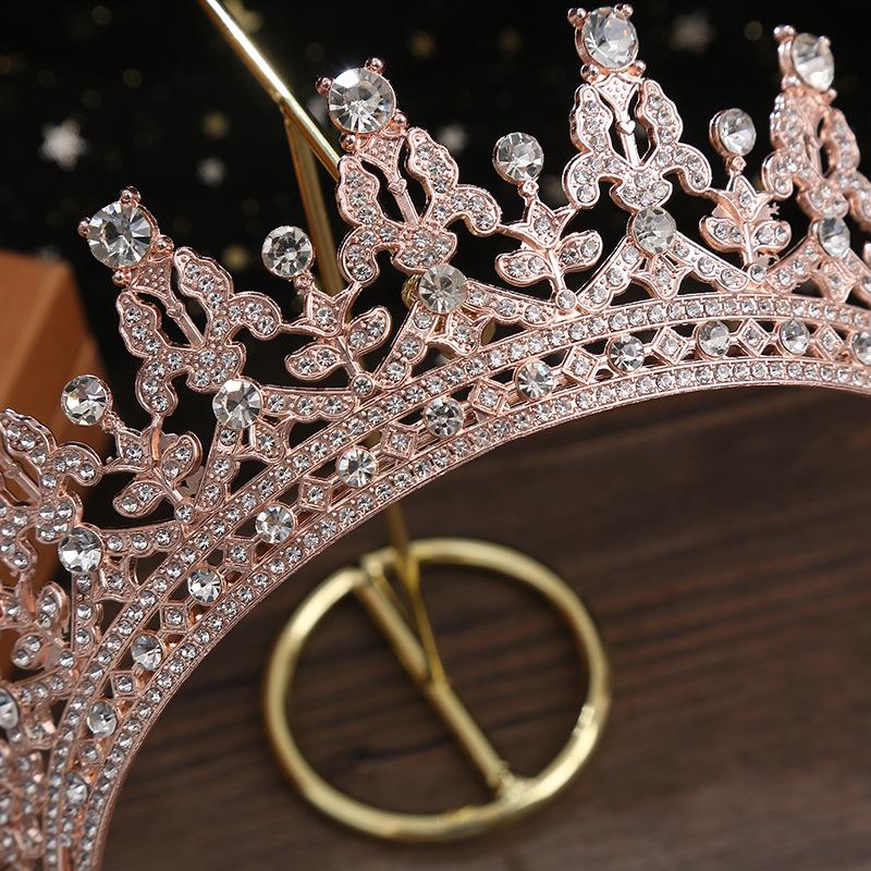 Brudkrona Huvudbonad Strass Pannband Födelsedag Krona Fest Håraccessoarer Bröllop Uppsatt hårbåge kam