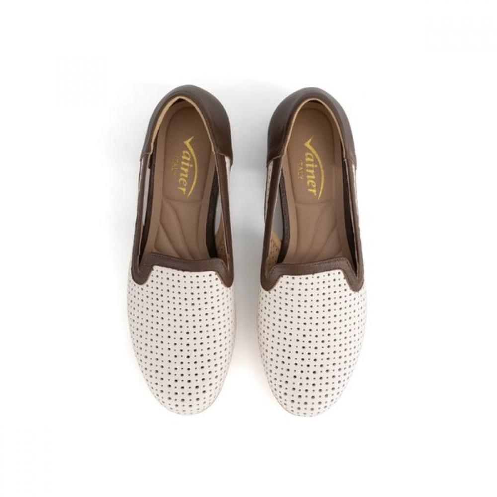 VAINER Women S Comfort Punching Loafer Ivory 348f0v1iv
