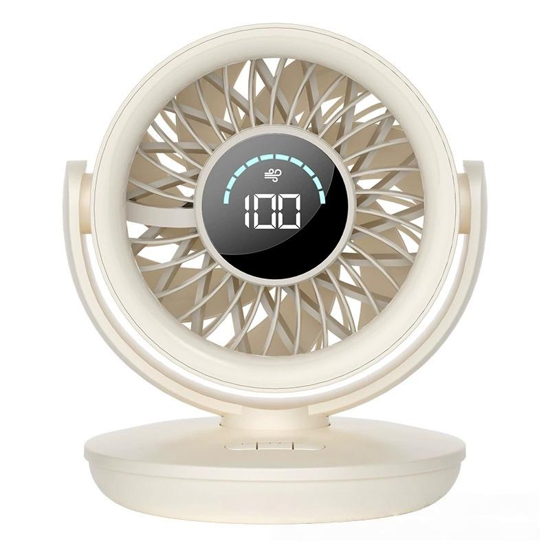 Smart Desktop Air Circulator Fan, 100-Speed Digital Display USB Mini Table Fan for Office & Dormitory белый