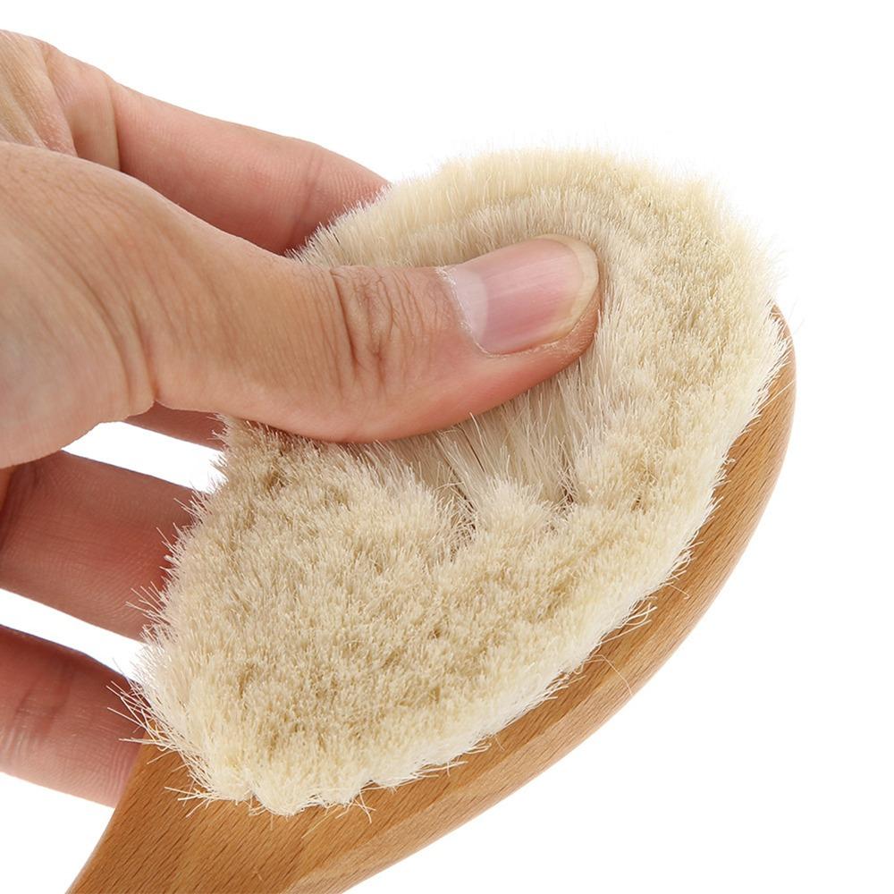 Soft Hair Cleaning Brush Goat Hair Hair Styling Brush Scalp Grooming Goat Hair Brush  Home Use