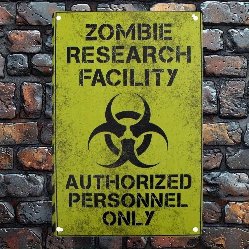 Vintage Biohazard Metal Tin Sign Zombie Warning Plaque Retro Wall Art 8x12 Inch
