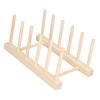 Bamboo Dish Plate Lightweight Portable Environmental Friendly Durable Pine Wood Dish Rack5 Grids 23cm
