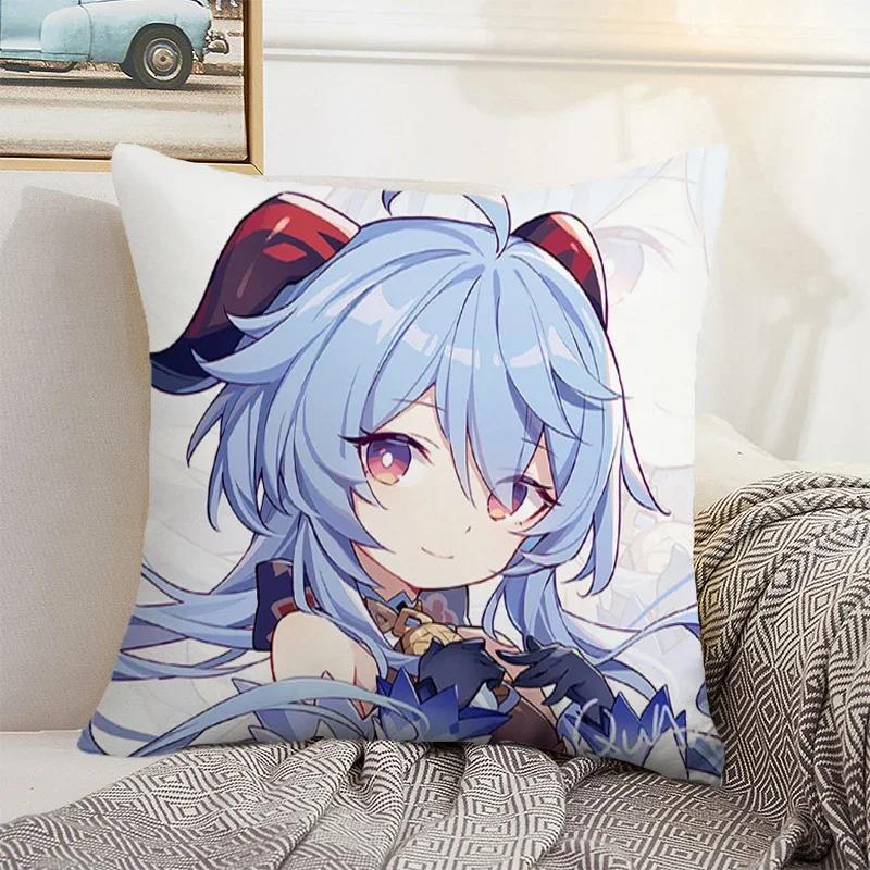 Genshin Impact Cushion Cover 45*45 Pillow Covers Decorative Sofa Cushions Pillowcase  Pillows Decor Home Pillowcases