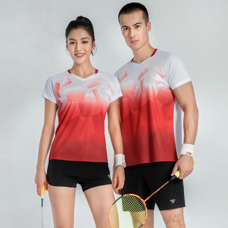 

Унисекс Дышащий Летний Спортивный Комплект Футболка и Шорты для Бадминтона/Настольного Тенниса, Логотип на Заказ L