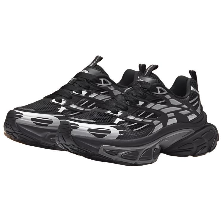 Anta Fuyou Scarpe da Ginnastica Basse Resistenti all'Usura Ammortizzate Stile Papà Donna Nero Argento 122418897-2