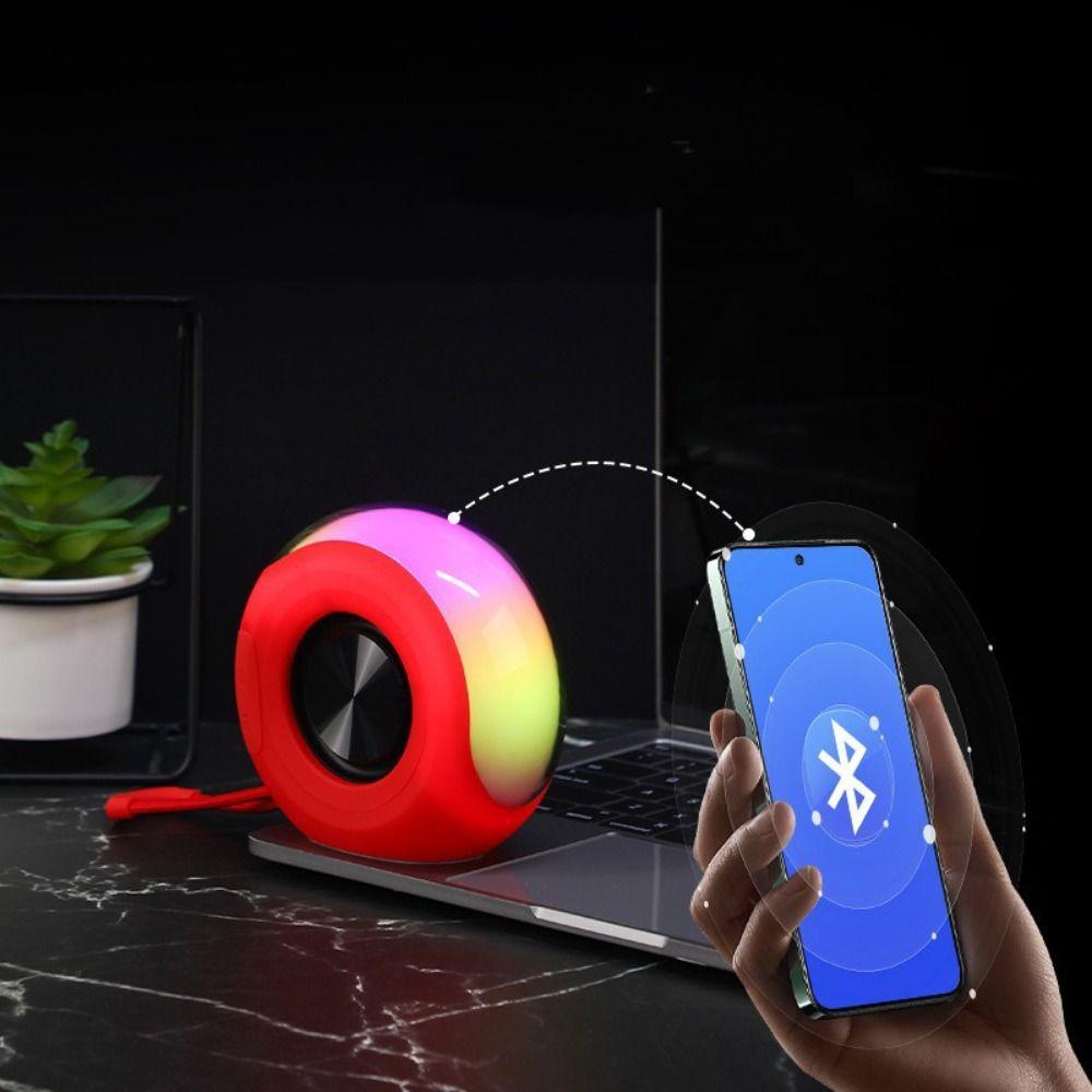 With RGB Lighting Mini Bluetooth Speaker 2-in-1 Portable Subwoofer Wireless Sound Box  Party