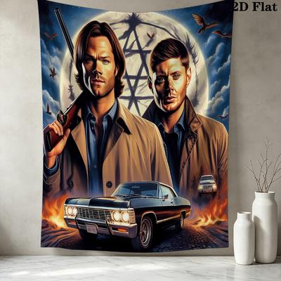 Dean Winchester Wall Tapestry Aesthetic Wall Hanging Printed Fabric Blanket Decorative Tapestries For Bedroom Living Room Home Decor