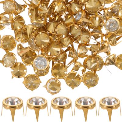 100 Stück Kristall Strass Dekorative Nieten Nagelnieten für DIY Taschen Schuhe Jacken Handwerk Punk Accessoires