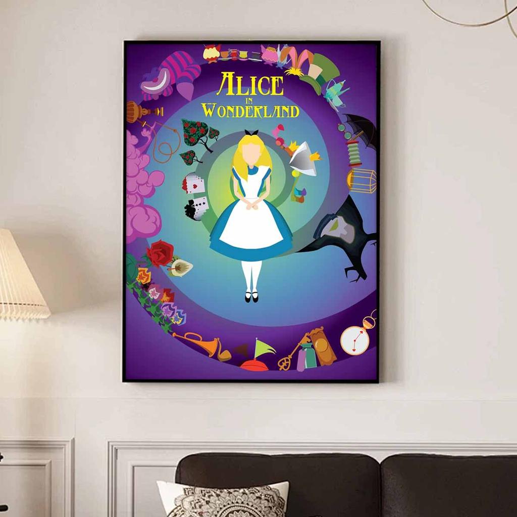 Full Round Diamond Painting Alice In Wonderland Art Rhinestone Picture Mosaic DIY 5D Cross Stitch Embroidery Home Decoration