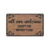 All Are Welcome Except For Britney's Dad Doormat Rubber Bathroom Kitchen Mat Garden Garage Door Floor Mat Non-Slip Carpet