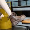 Thick-soled, Padded Soft Leather Boots, Short Boots, New Style, Heightening Women's Shoes, Cotton Shoes