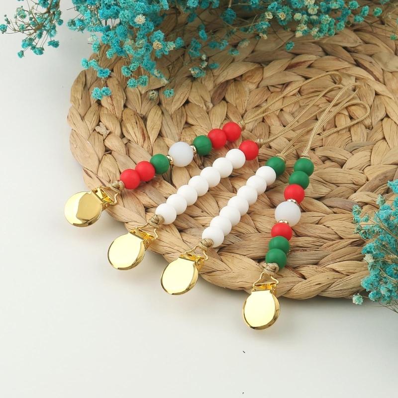 Pacifier Chain Baby Shower Gift Silicone Bead Bohemian Style Baby Girls Boys Pacifier Clip Pacifier Holder Strap