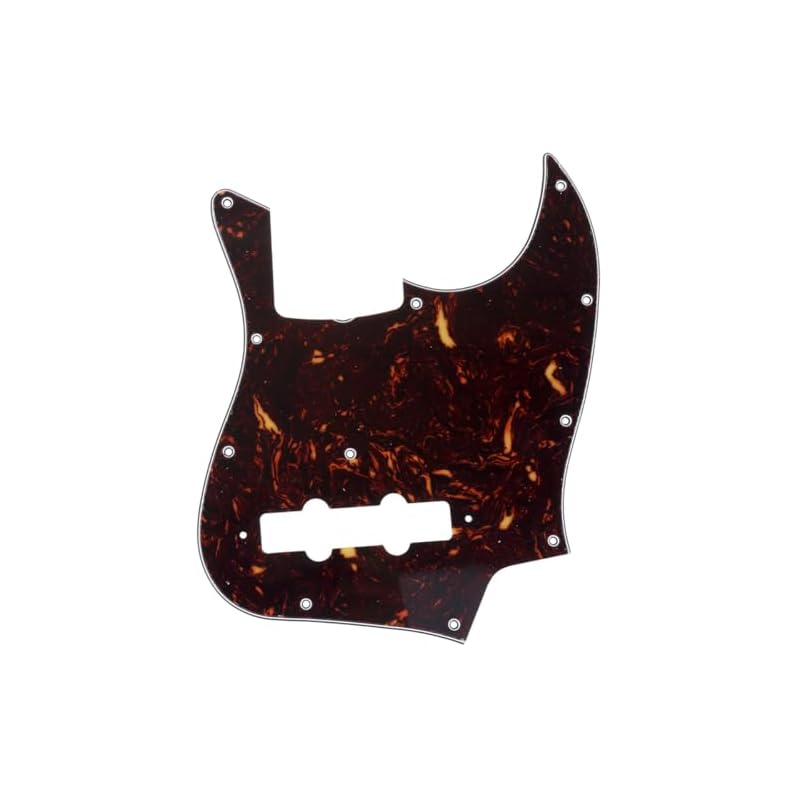 Musiclily Pro 11-hole Jazz Bass Pickguard, Made in Japan, for 4-string Fender Jazz Bass, 4-ply Tortoiseshell