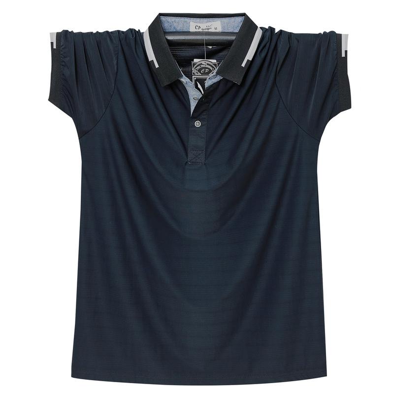 New Summer Men Polo Shirts Short Sleeve Plus Size Loose Breathable Elasticity Business Casual
