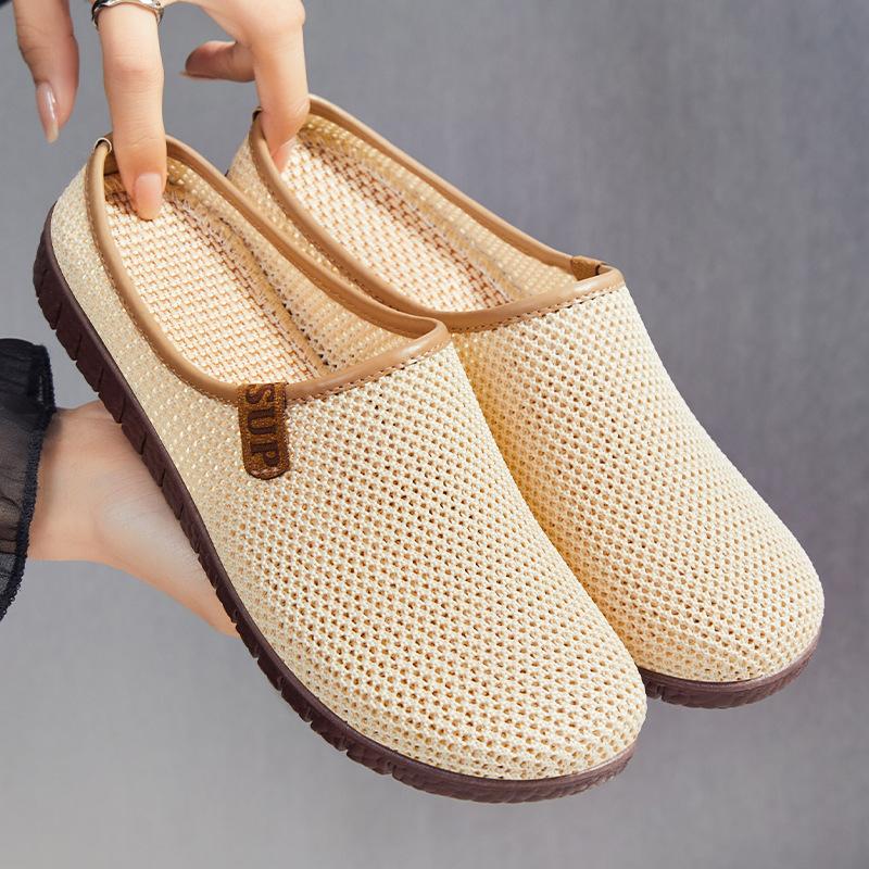Shoes women's summer new women's shoes breathable slippers fashion versatile casual shoes lazy one pedal mother shoes