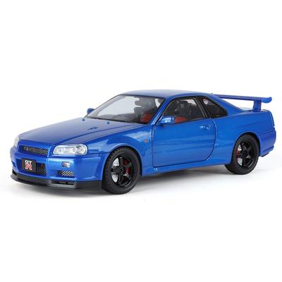 Didelis Dydis 1/18 Nissan GTR GT-R R34 Skyline Ares Lydinio Sportinio Automobilio Modelis Metaliniai Liejiniai Lenktyninio Automobilio Transporto Priemonės Modelis Garsas Šviesa Vaikų Dovanos