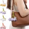 Tulip Shape Bag Charm Gold Tone Decorative Charm Creative Flower Keyring  Car Interior