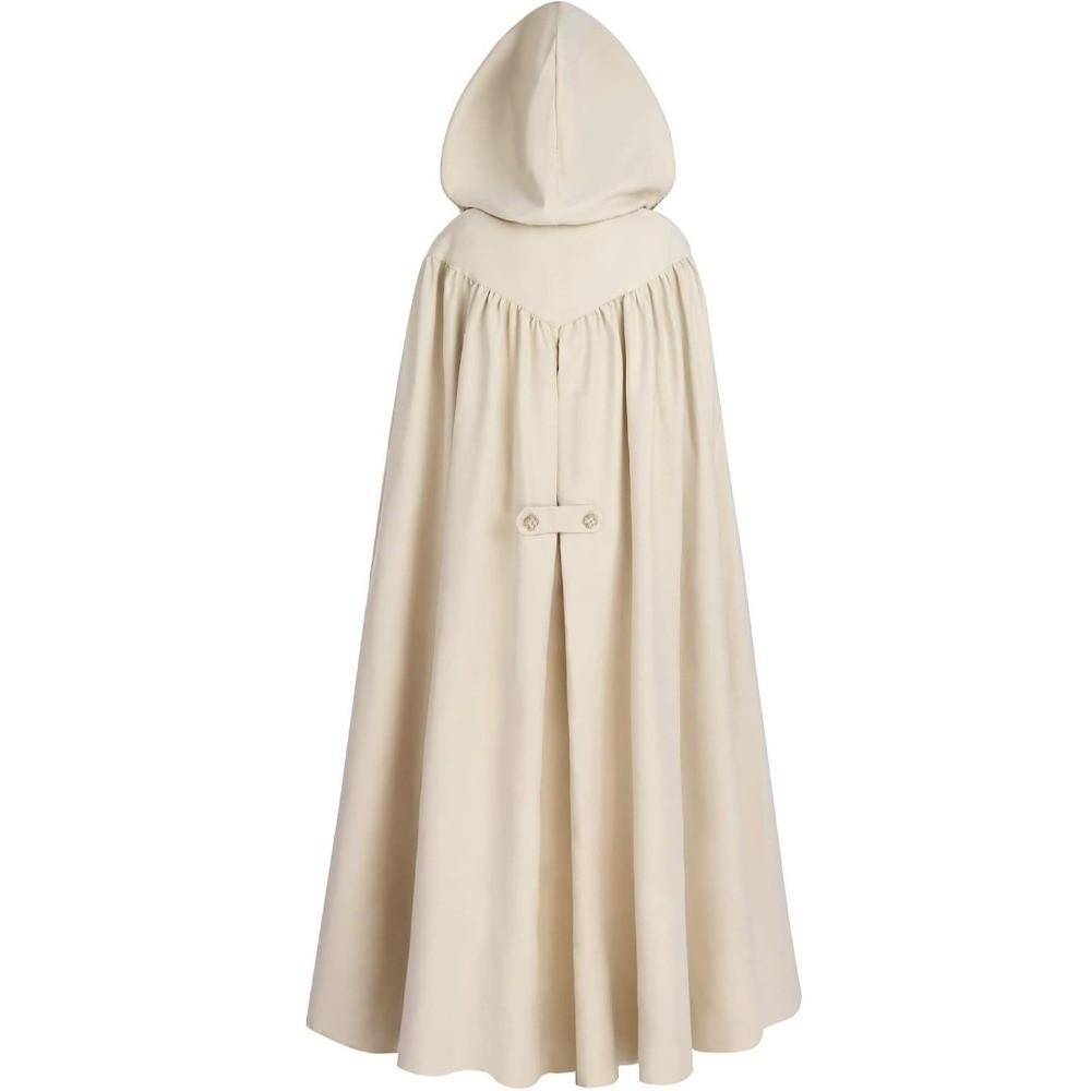 Mantello Medievale con Bordo a Nastro Pastorale Mantello con Cappuccio Fantasy Mantello da Guerriero Mantello di Halloween Adulto
