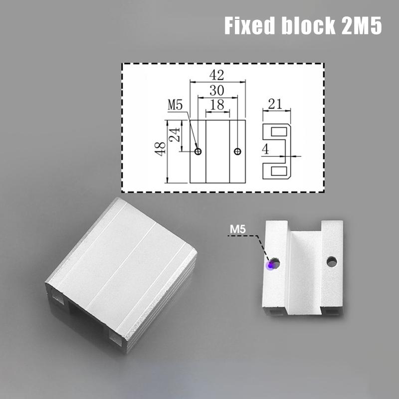 

Mechanical Fixture Fittings Aluminum Strip Single Groove/Double Groove Connection Fixing Block Through Hole 2M5 M5