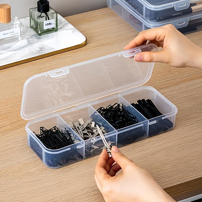 Clear Plastic Compartment Makeup Organizer Box Dustproof Jewelry Hair Accessories Desktop Storage Case