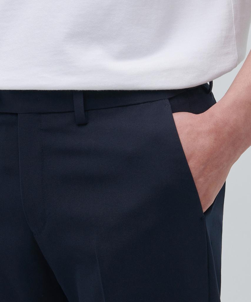 Musinsa Standard Lightweight Tapered Turn-Up Hidden Banding Crop Slacks [Navy]