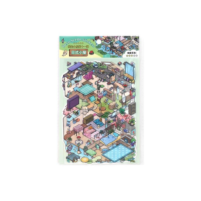 Cartoon Style 2 5d Landscape Sticker For Hand Account Diy Micro Scene Collage