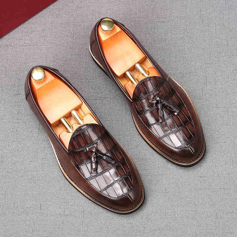 Fashion Fashion New Men Mixed Colors Wedding Dress Shoes Male Casual Flats Tassels Loafers Homecoming Prom Zapatillas Hombre