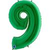 Number Balloon - GRABO - 9 - Mylar 40'' (100cm) - Green - Helium or Air