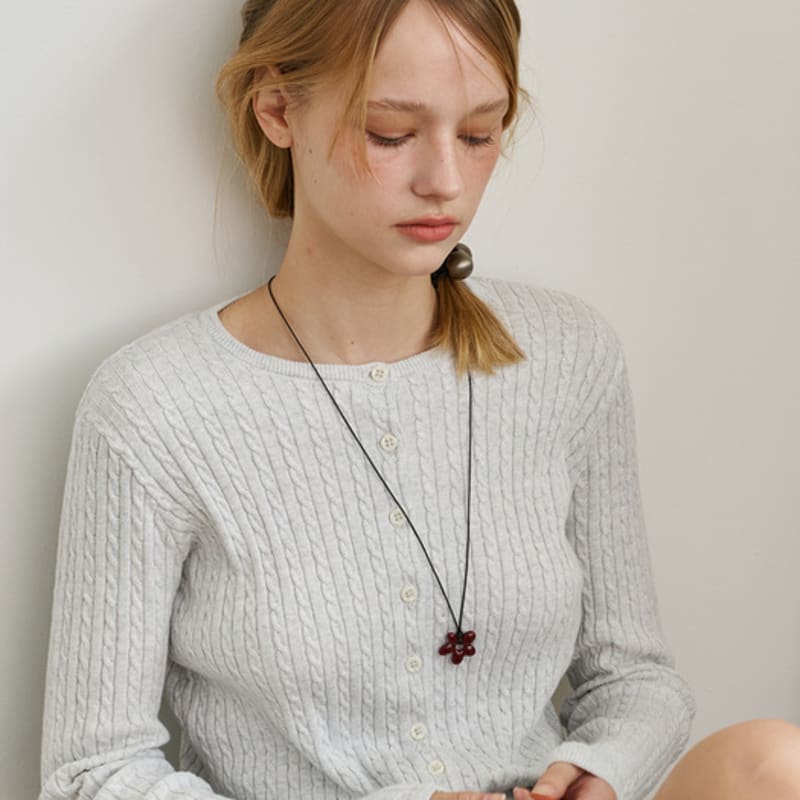 Ssecondo Flower charm long necklace, Chloe_2 colors