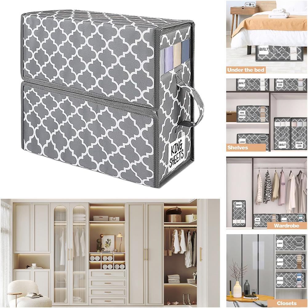 Wardrobe Storage Box Waterproof Underbed Storage Container Wear-Resistant Foldable Clothes Organizer for Home Bedroom Organizing