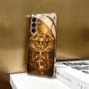 Sparkling Gold Diamond Pattern Glass Phone Case Suitable for Samsung Galaxy S26 S25 S24 S22 S21 S20 FE/Ultra/Plus Anti Drop Case