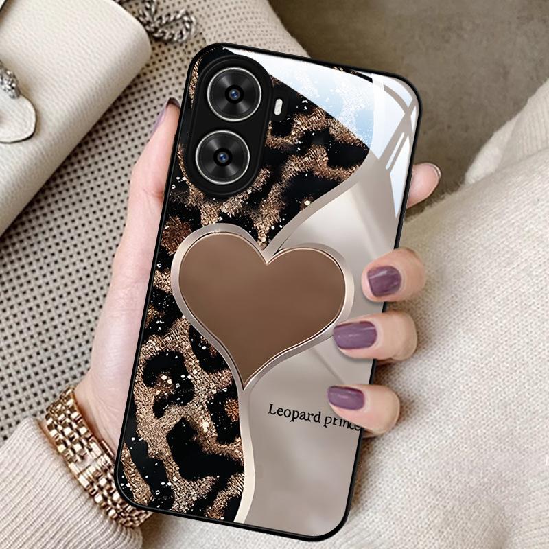 Leopard print love applies to Apple 17Air mobile phone case iphone15 cute 16promax couple 14 glass 13