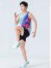 Track and field suit, sports training suit, men's sprinting sportswear, running vest, competition jersey, three-point pants.