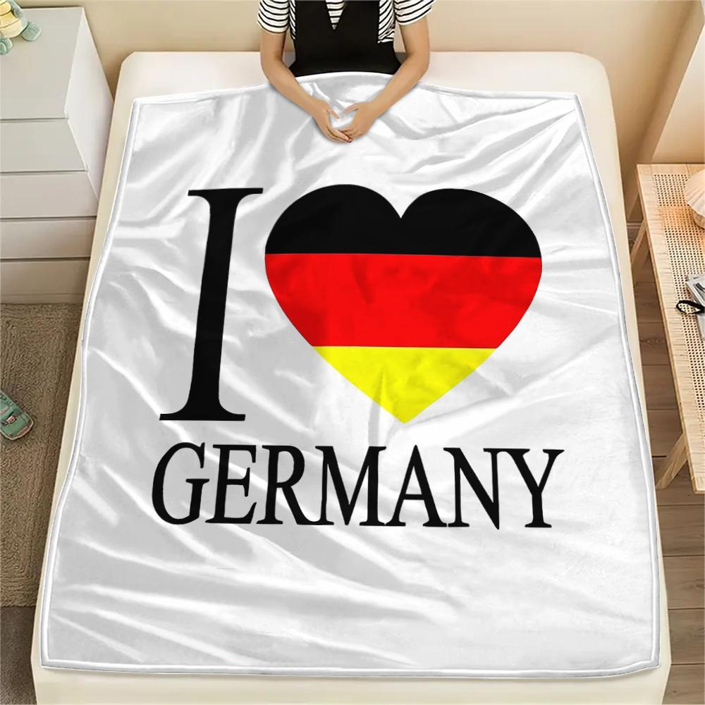 1PC Germany National Football Team Print Flannel Blanket, High Quality All Seasons, Home Decor, Warmth and Comfort, Perfect for Christmas Gifts
