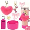 Bows Accessories For Stanley Cup 40&30Oz Tumbler With Handle,Including Bow Straw Topper,Chapstick Holder, Boot, Keychain Charms