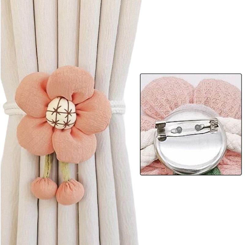 Drape Tieback Holders Curtain Tiebacks Flower Curtain Buckles Rope Decorative Curtain Holdbacks for Office Home Decors