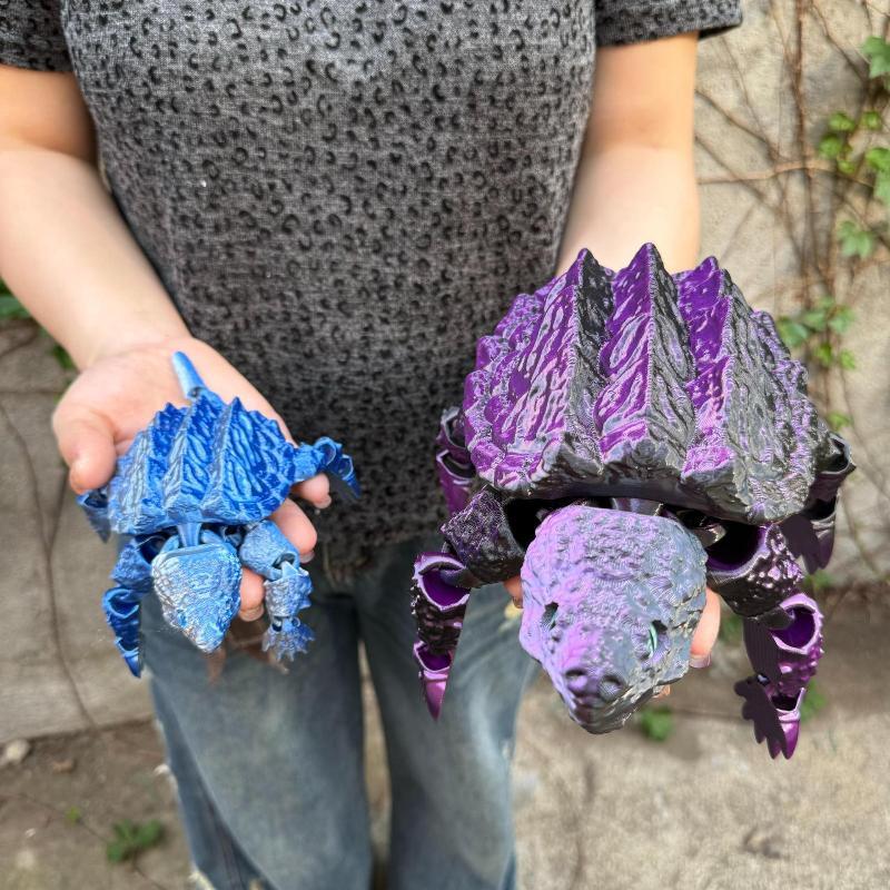 New 3D Printed Alligator Snapping Turtle With Flexible, Movable Joints And An Open Mouth - A Popular Gift And Desktop Ornament